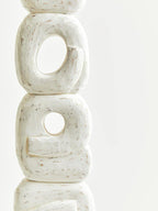 Rustic White Mango Wood Ring Sculpture | Fidel
