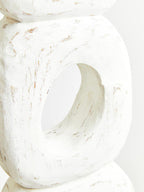 Rustic White Mango Wood Ring Sculpture | Fidel