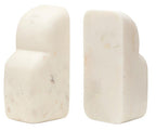 White Marble Set of Two Bookends | Savio