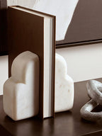 White Marble Set of Two Bookends | Savio