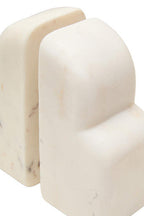 White Marble Set of Two Bookends | Savio