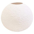 Cotton Mache Small White Round Vase | Sanai