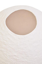 Cotton Mache Small White Round Vase | Sanai