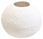 Cotton Mache Large White Round Vase | Sanai