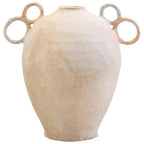 Cotton Mache Large Vase with Decorative Handles | Sanai