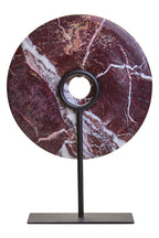 Salmo Small Red Marble Round Dia 20cm Disc Sculpture