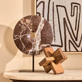 Salmo Small Red Marble Round Dia 20cm Disc Sculpture