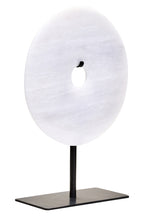 Small Round Dia 20cm Grey Marble Disc Sculpture | Zoro
