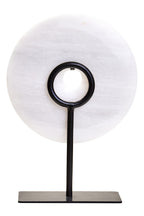Small Round Dia 20cm Grey Marble Disc Sculpture | Zoro