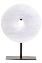 Small Round Dia 20cm Grey Marble Disc Sculpture | Zoro