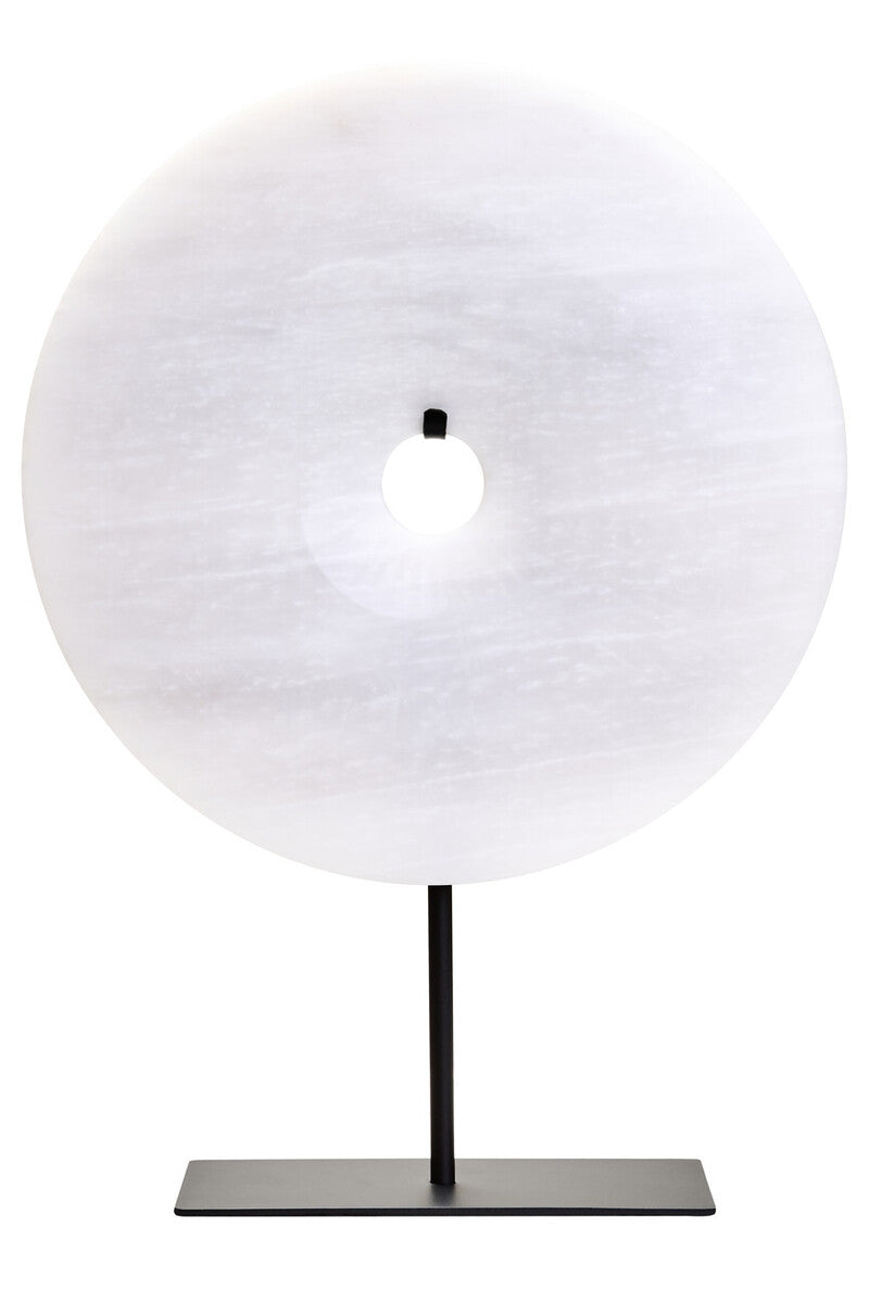 Medium Round Dia 25cm Grey Marble Disc Sculpture | Zoro