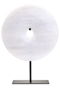 Medium Round Dia 25cm Grey Marble Disc Sculpture | Zoro