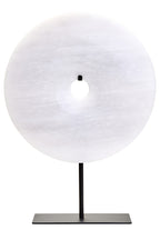 Medium Round Dia 25cm Grey Marble Disc Sculpture | Zoro