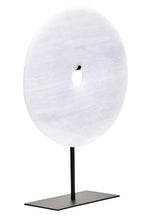 Medium Round Dia 25cm Grey Marble Disc Sculpture | Zoro