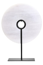 Medium Round Dia 25cm Grey Marble Disc Sculpture | Zoro