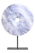 Extra Large Round Dia 35cm Grey Marble Disc Sculpture | Zoro