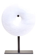 Extra Small Round Dia 15cm White Marble Disc Sculpture | Zoro