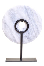 Small Round Dia 20cm White Marble Disc Sculpture | Zoro