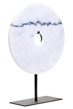 Medium Round Dia 25cm White Marble Disc Sculpture | Zoro