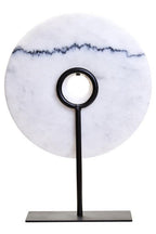 Medium Round Dia 25cm White Marble Disc Sculpture | Zoro