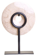 Extra Small Cream Marble Round Dia 15cm Disc Sculpture | Zoro