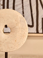 Extra Small Cream Marble Round Dia 15cm Disc Sculpture | Zoro