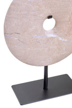 Small Cream Marble Round Dia 20cm Disc Sculpture | Zoro