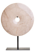 Medium Cream Marble Round Dia 25cm Disc Sculpture | Zoro