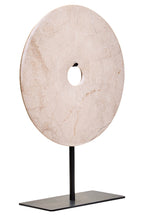 Medium Cream Marble Round Dia 25cm Disc Sculpture | Zoro