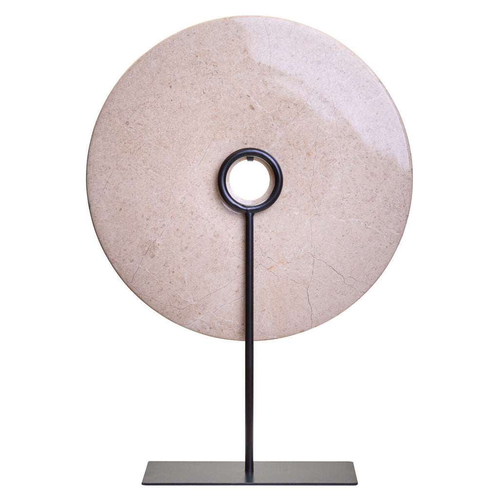 Extra Large Cream Round Dia 35cm Marble Disc Sculpture | Zoro
