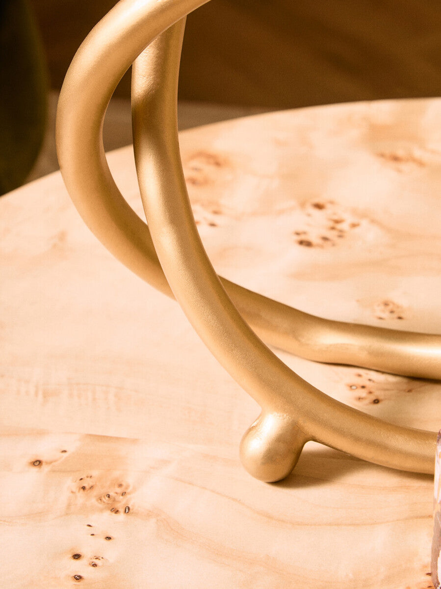 Matt Gold Finish Twist Sculpture | Prato