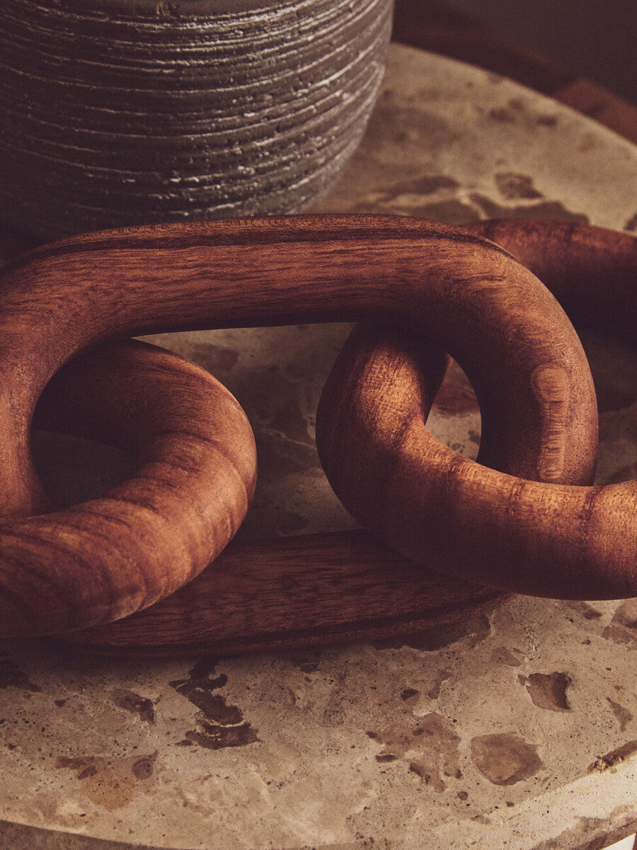 Brown Wood 3 Link Chain Decor | Cato