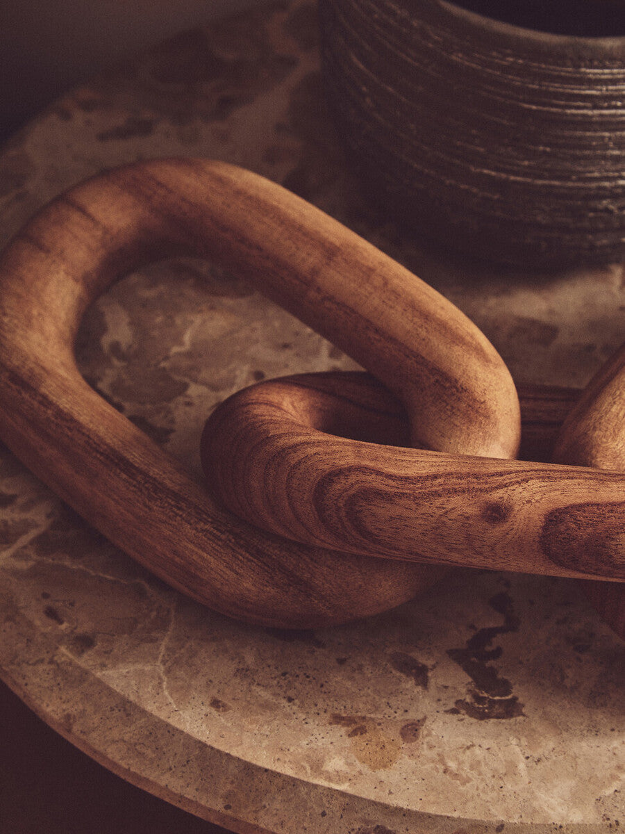Natural Wood 3 Link Chain Decor | Cato