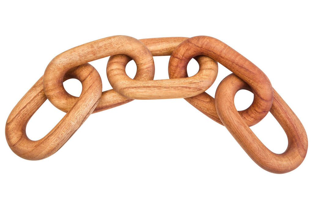 Brown Wood 5 Link Table Decor Chain | Cato