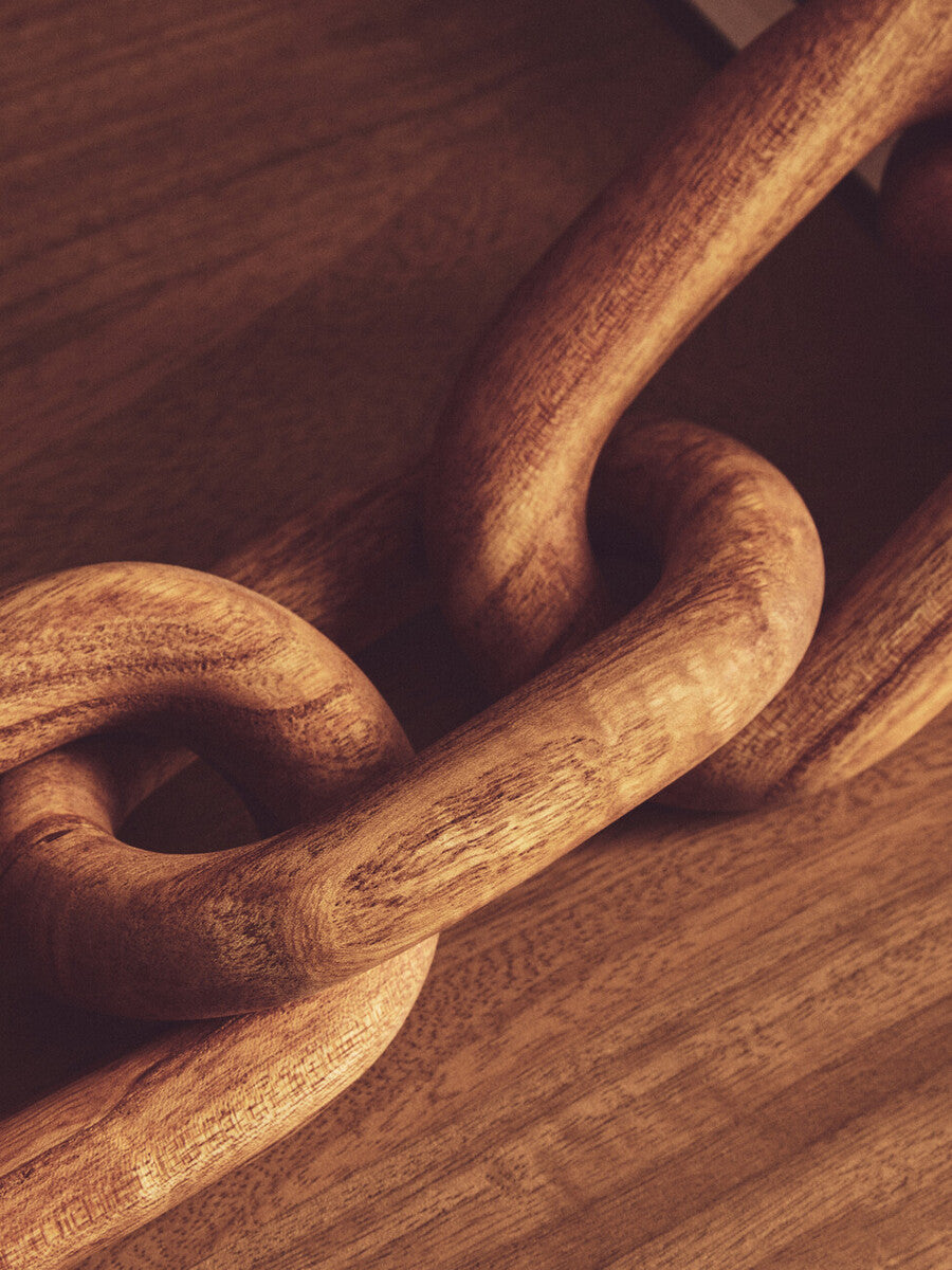 Brown Wood 5 Link Table Decor Chain | Cato