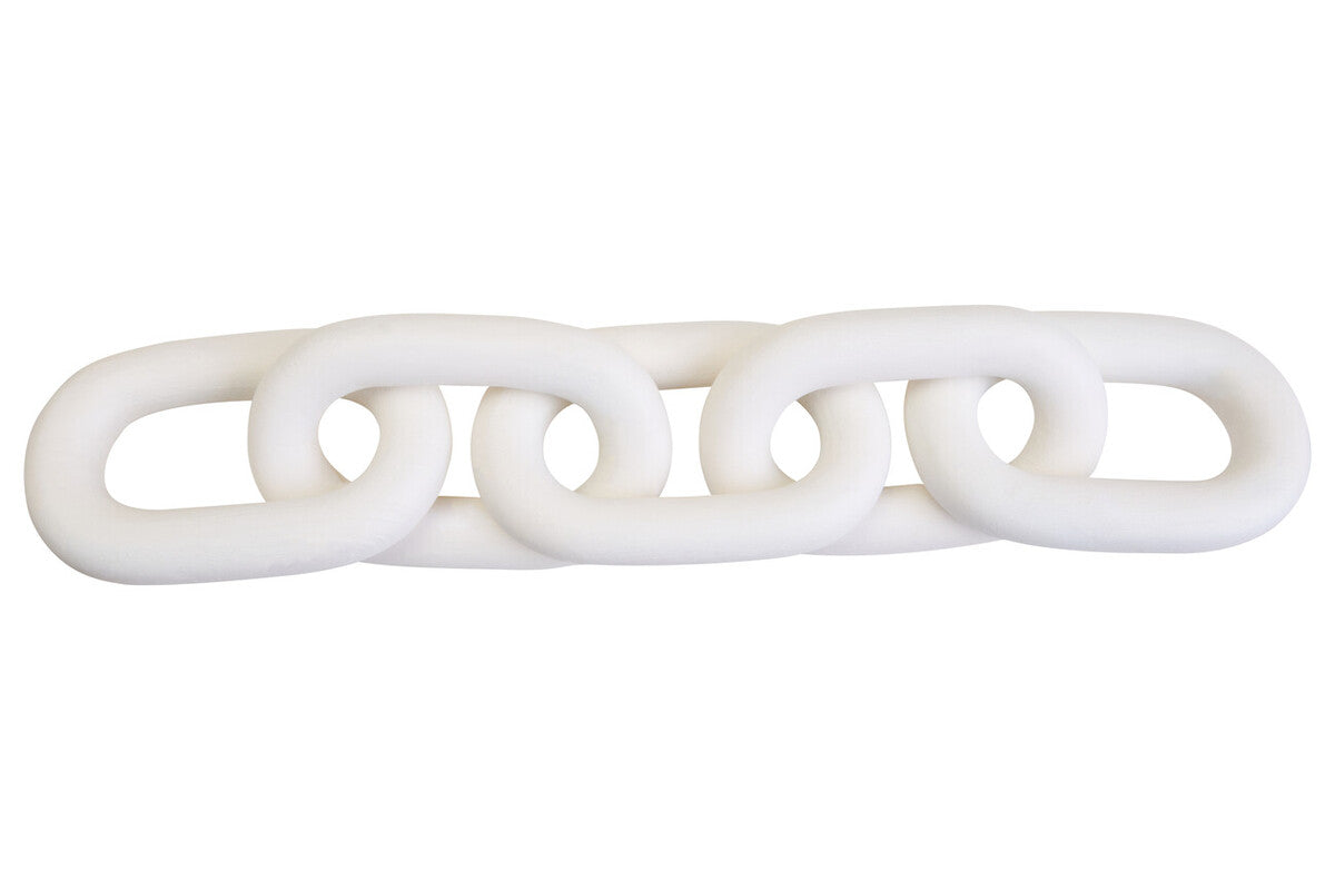 White Wood 5 Link Table Decor Chain | Cato