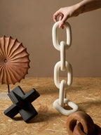 White Wood 5 Link Table Decor Chain | Cato
