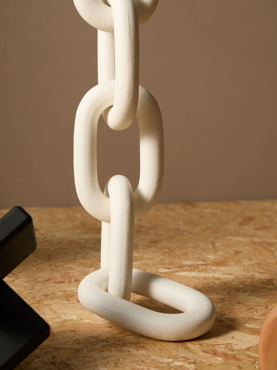 White Wood 5 Link Table Decor Chain | Cato