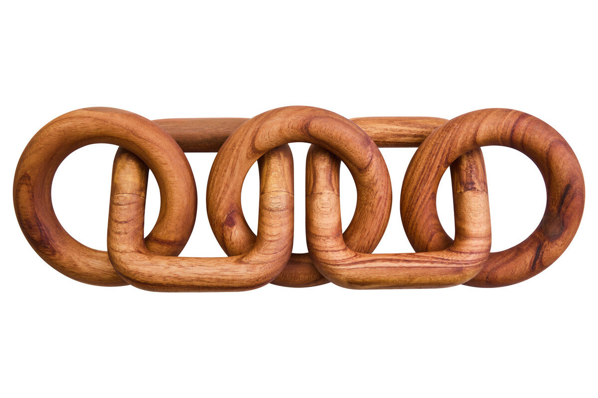 Brown Wood Five Link Table Decor Chain | Cato