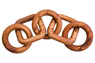 Brown Wood Five Link Table Decor Chain | Cato