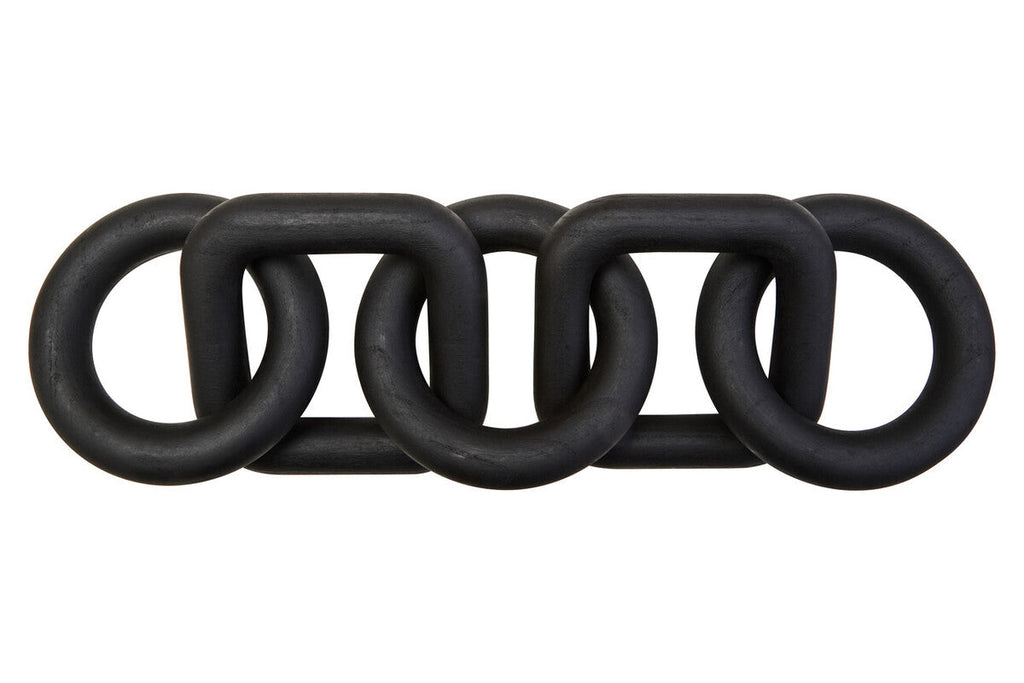 Cato Black Wood Five Link Table Decor Chain