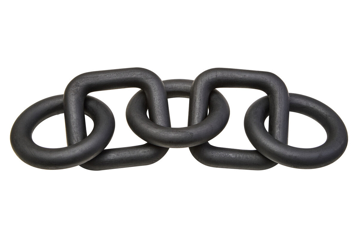 Cato Black Wood Five Link Table Decor Chain