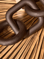 Cato Black Wood Five Link Table Decor Chain