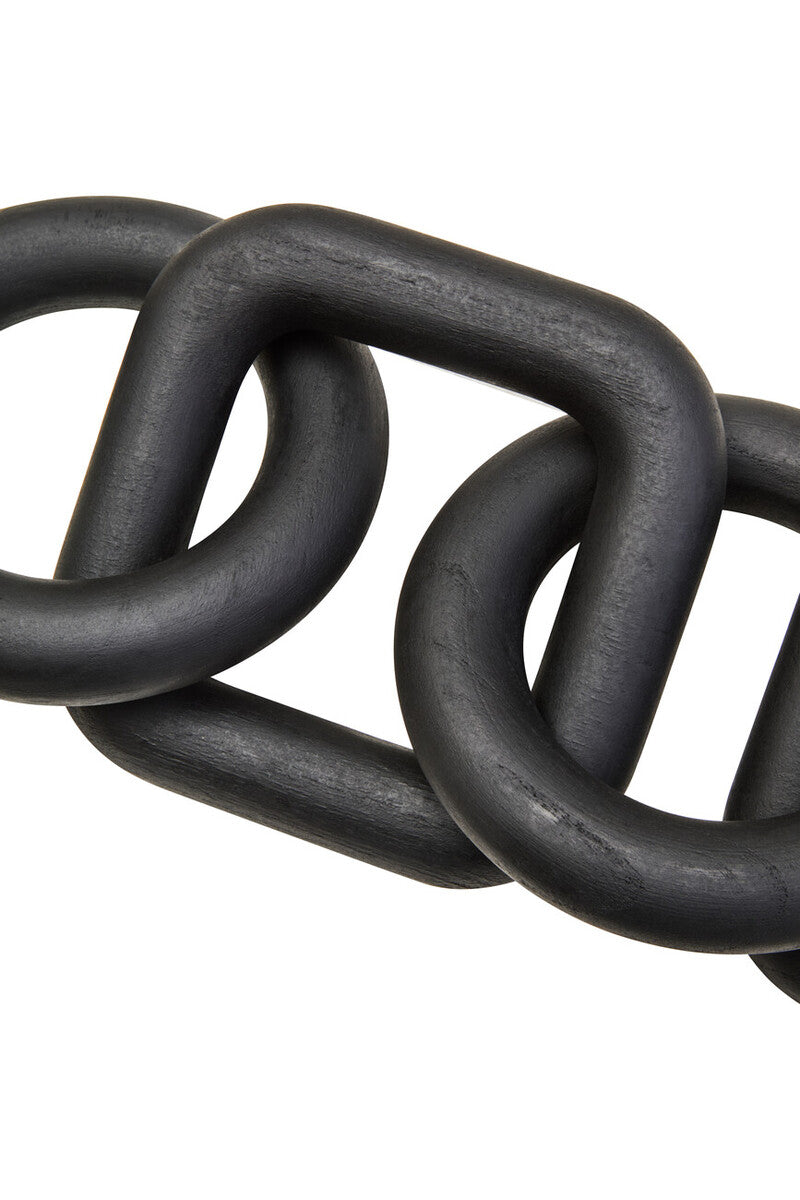 Cato Black Wood Five Link Table Decor Chain