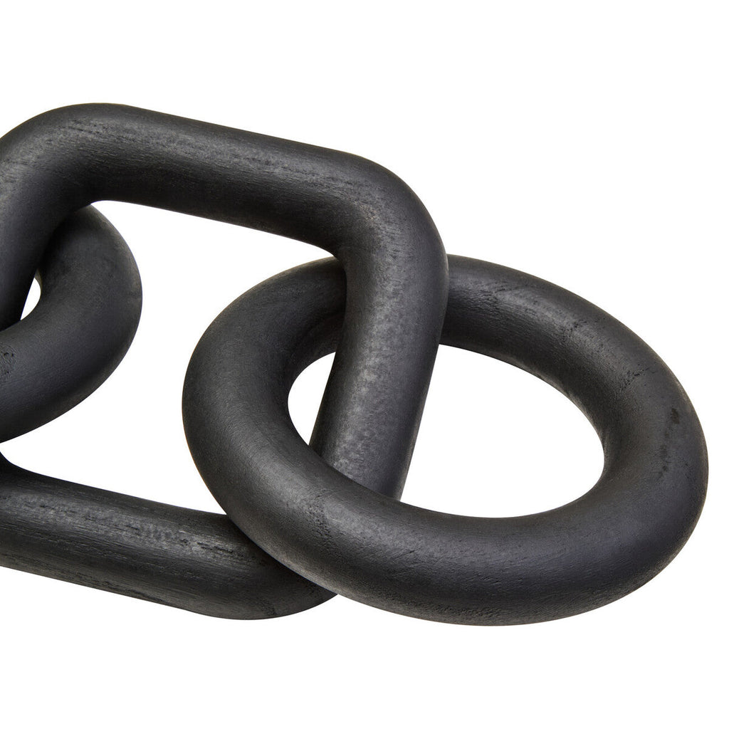 Cato Black Wood Five Link Table Decor Chain