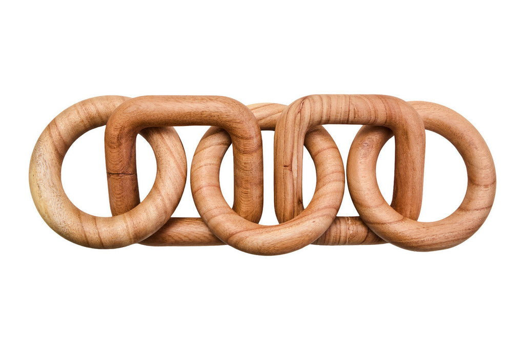 Natural Wood Five Link Table Decor Chain | Cato