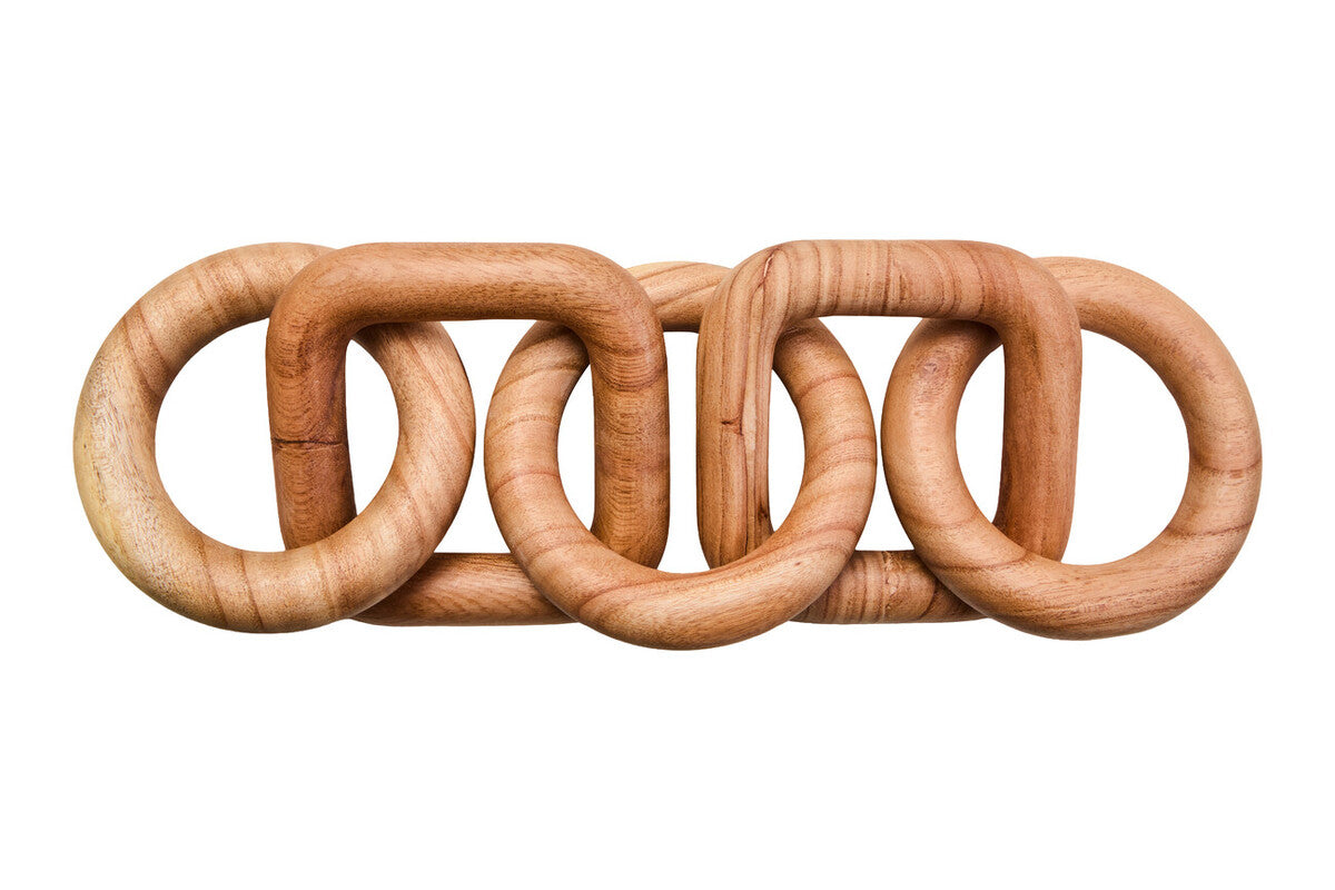 Natural Wood Five Link Table Decor Chain | Cato