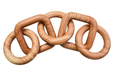 Natural Wood Five Link Table Decor Chain | Cato