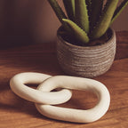 White Wood 2 Link Chain Decor | Cato