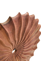 Natural Wood Round Sculpture with Travertine Base | Westo